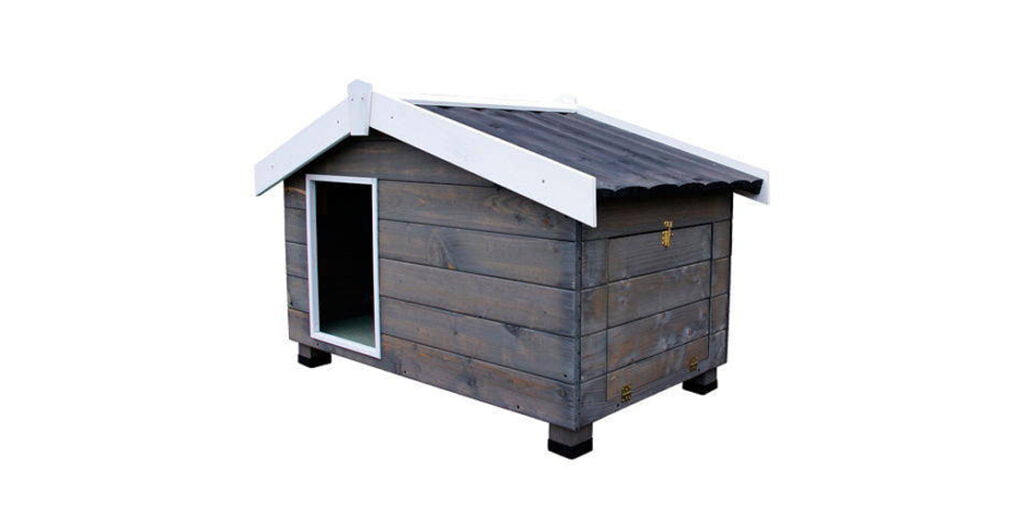 caseta para perros con porche mountain gris