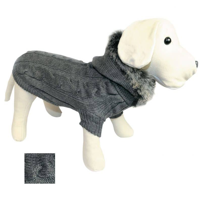 abrigo con capucha y aros para correas para perros